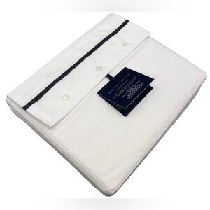 $200 NEW RALPH LAUREN KING FLAT SHEET ORGANIC PALMER PERCALE LOFT GRAY PIPING